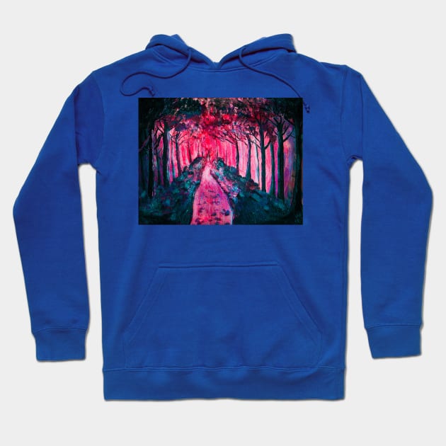 Hot Pink Path Hoodie by teenamarie23art